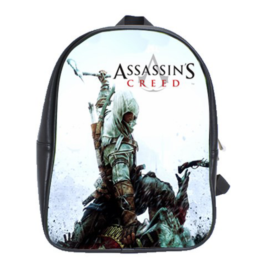 leather backpack assasin s creed x box video games backpack for school ...