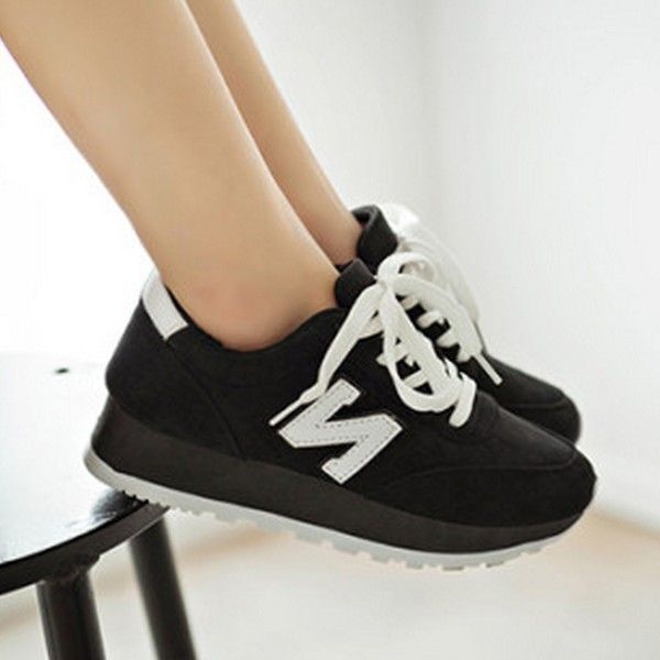 Women Platform Sports Shoes Letter N Casual Flat Loafers Running Shoes