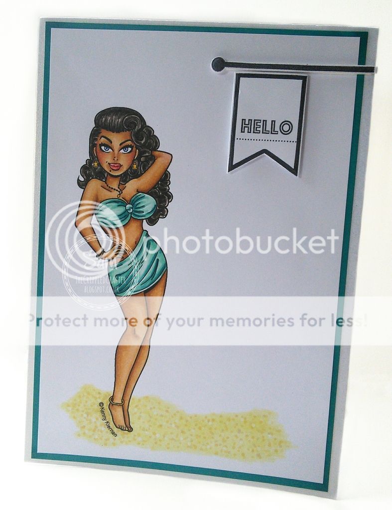 KennyK Stamps "Beach Babe" card by The Crippled Crafter