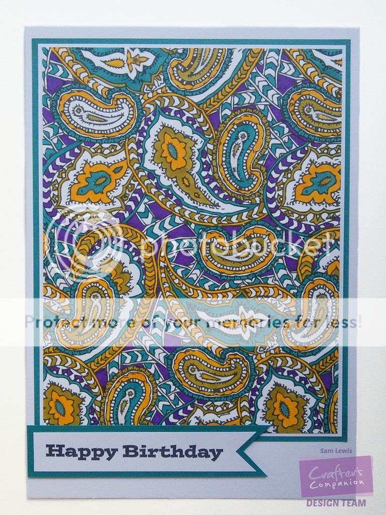 Card using Freebie from Crafter's Companion FREE Colouring eCourse! By The Crippled Crafter