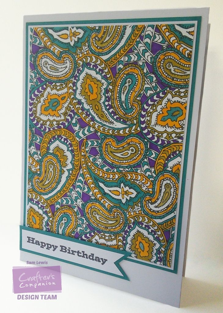 Card using Freebie from Crafter's Companion FREE Colouring eCourse! By The Crippled Crafter