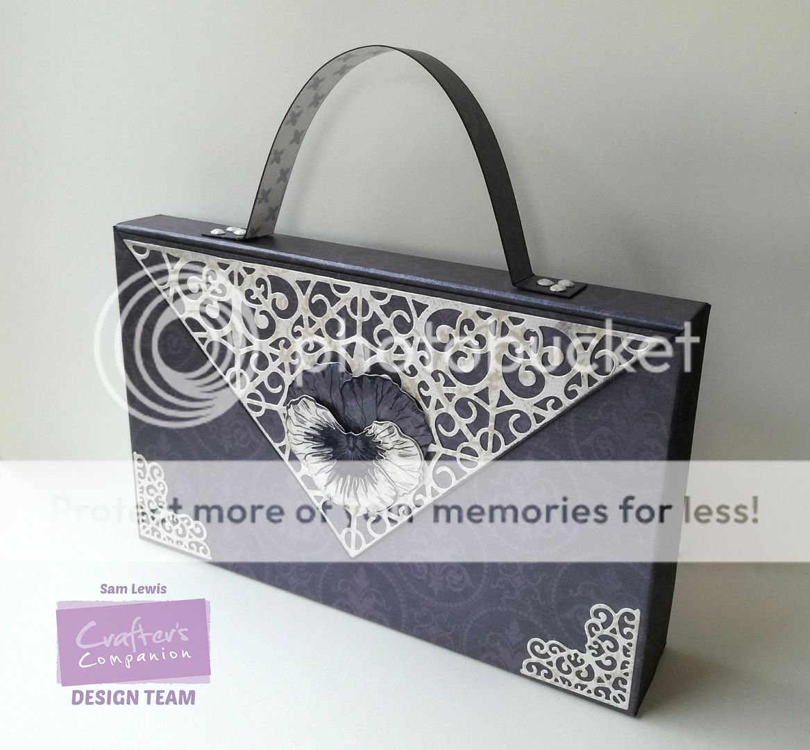 Papercrafted Handbag by Sam Lewis, featuring Crafter's Companion Downton Abbey Card and Dies.