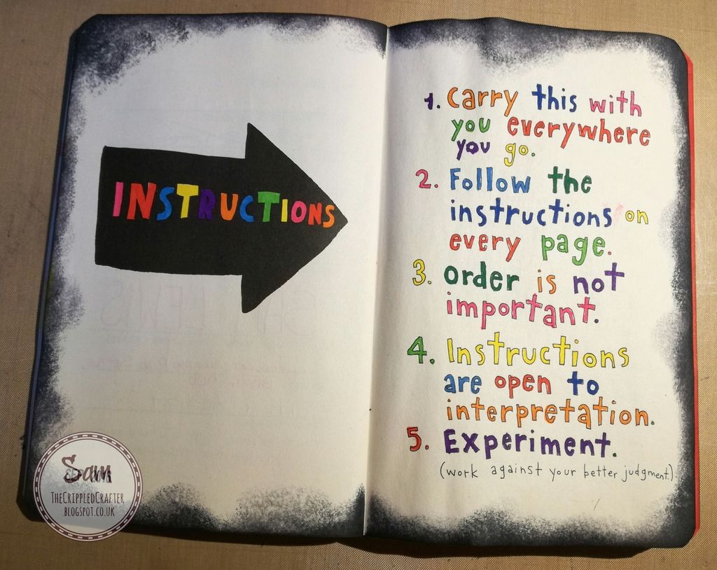 Wreck This Journal - Instructions Page by Sam Lewis