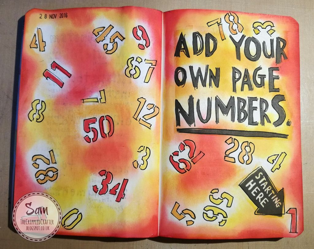 Wreck This Journal - Page Numbers Page by Sam Lewis