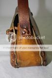 VINTAGE ARTISAN HANDCRAFTED PETITE NATURAL BROWN LEATHER HIPPIE BAG 