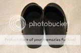    PROFESSIONAL WOMENS 38 8 RICH BLACK LEATHER STAPLED CLOGS SHOES